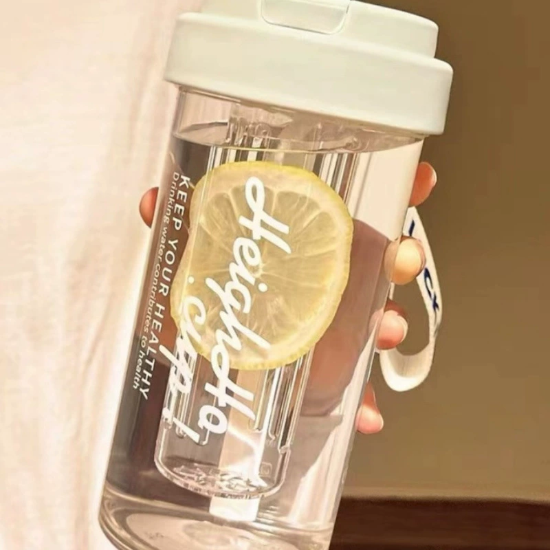 Высокотемпературная стойкая чашка для воды для девочек с высоким содержанием лица Летняя соломка для студентов