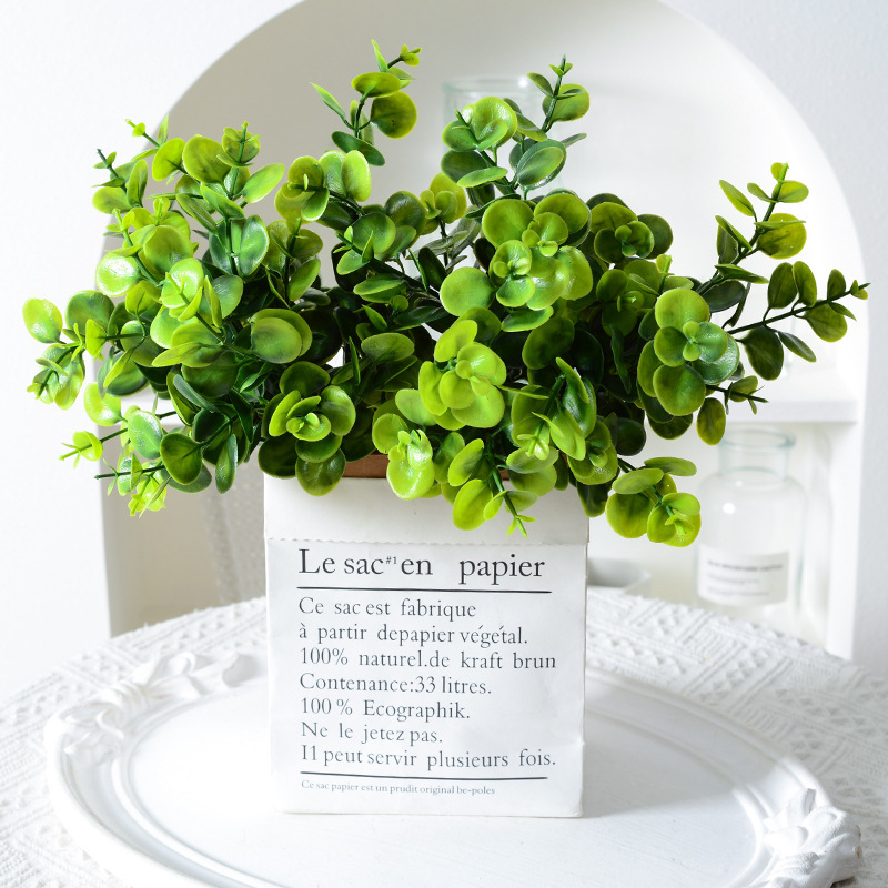 5-Branch Moneywort Eucalyptus Greenery Bundle – Rustic Home Decor with Plastic Leaves, Artificial & Fake Flowers