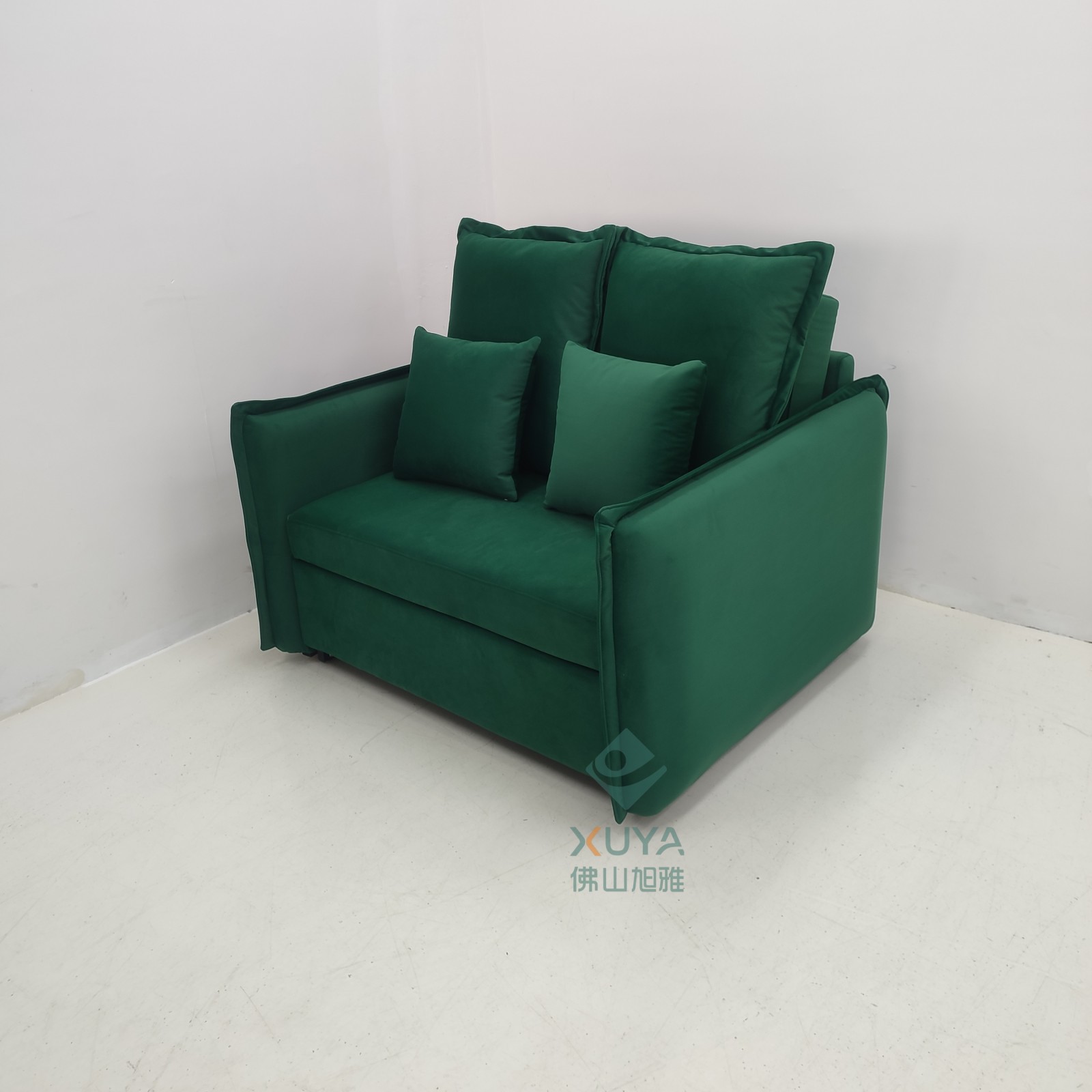 Sofá cama multifuncional moderna plegable extraíble sala de estar dormitorio pequeño tipo sofá cama de cuero arena artística