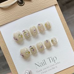 Handmade Wearable Nail Art, Early Summer Gentle and Advanced Beauty Nail Art, Handmade, Unique, Youthful and Whitening, Detachable Nail Sheet