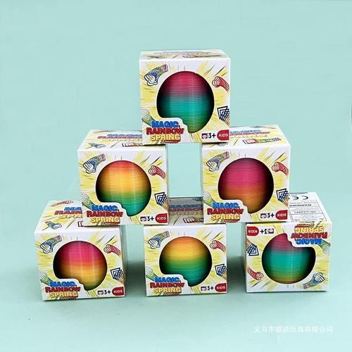 Medium size rainbow circle street stall hot selling toys wholesale 6.5*6. Rainbow circle children's spring circle play magic hula hoop