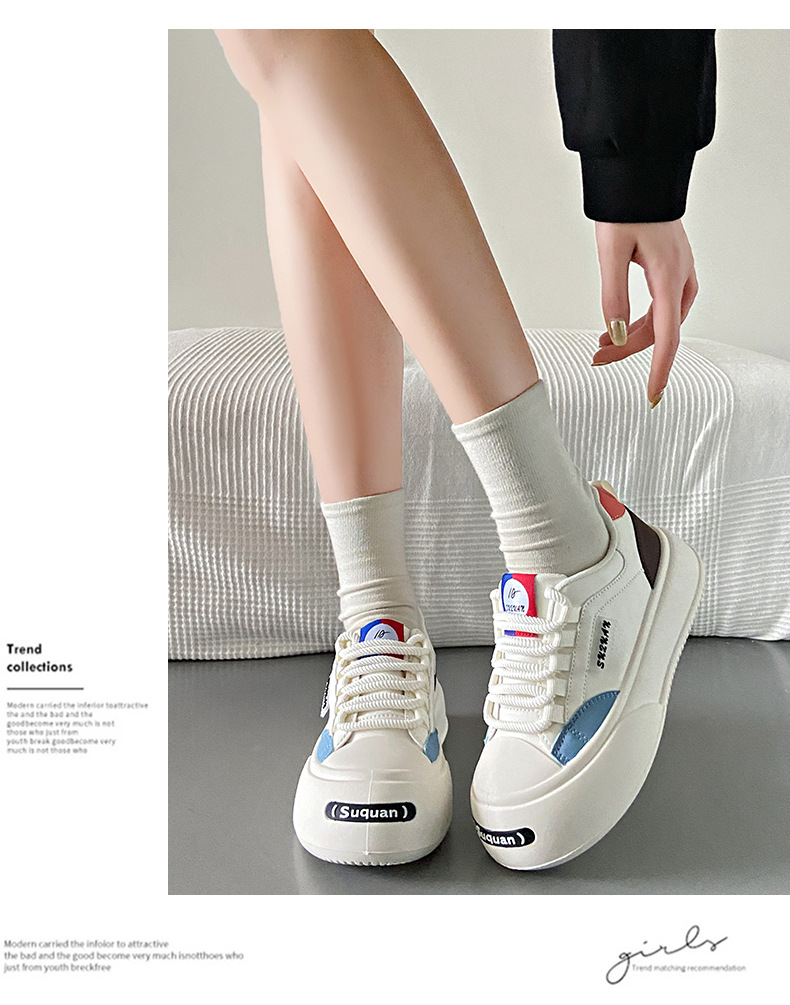 Petites chaussures blanches pour femmes, nouvelle collection d'automne pour étudiantes, édition coréenne, polyvalentes, décontractées, Instagram, chaussures tendance, semelle épaisse, chaussures de planche à la mode, 2024_voghion.com