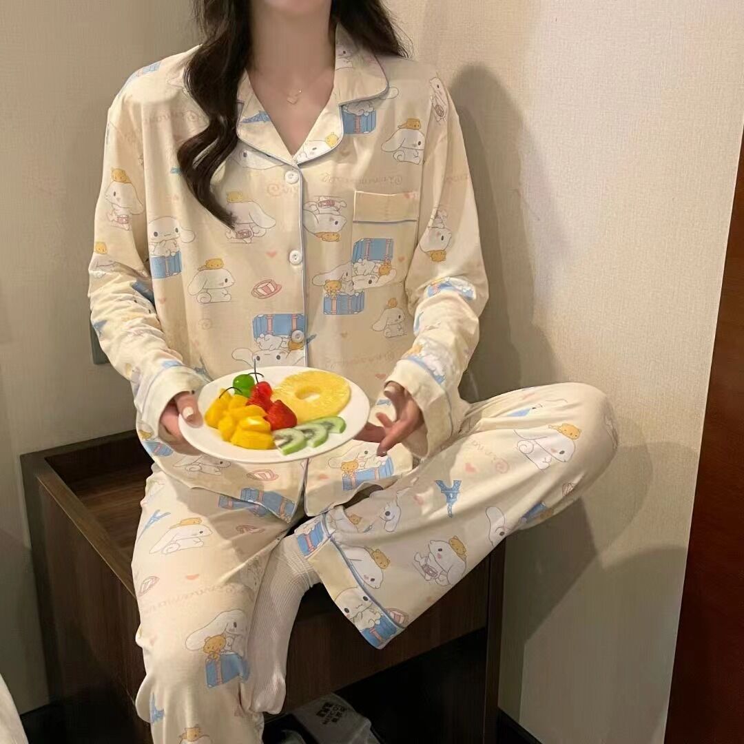 INS Pijamas Mujer 2022 Otoño e Invierno manga larga suelta más tamaño estilo coreano compra en grupo en vivo entrega de ropa para el hogar de dos piezas