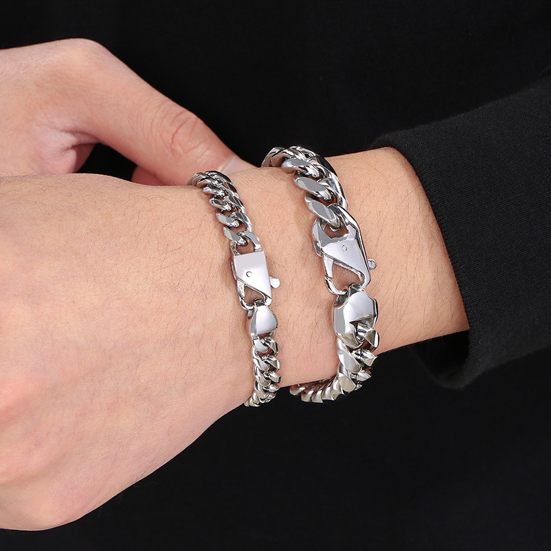 35g Weight Chain Necklace, Necklace Classification Cuban Link Chain Curb Chain Chain Type 1 Piece Quantity Daily, Street Occasion Titanium Steel Material Geometric Pattern All Seasons Season Men's Gender Plating Design Streetwear Style Streetwear Geometric Titanium Steel Plating Men's Chain Necklace Necklace Men Necklace Sets 5