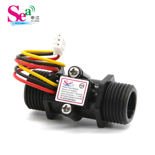 4-inch Water Flow Sensor, Hall Effect Flow Meter, Turbine Flow Meter Sensor, Transparent Flow Meter S201C
