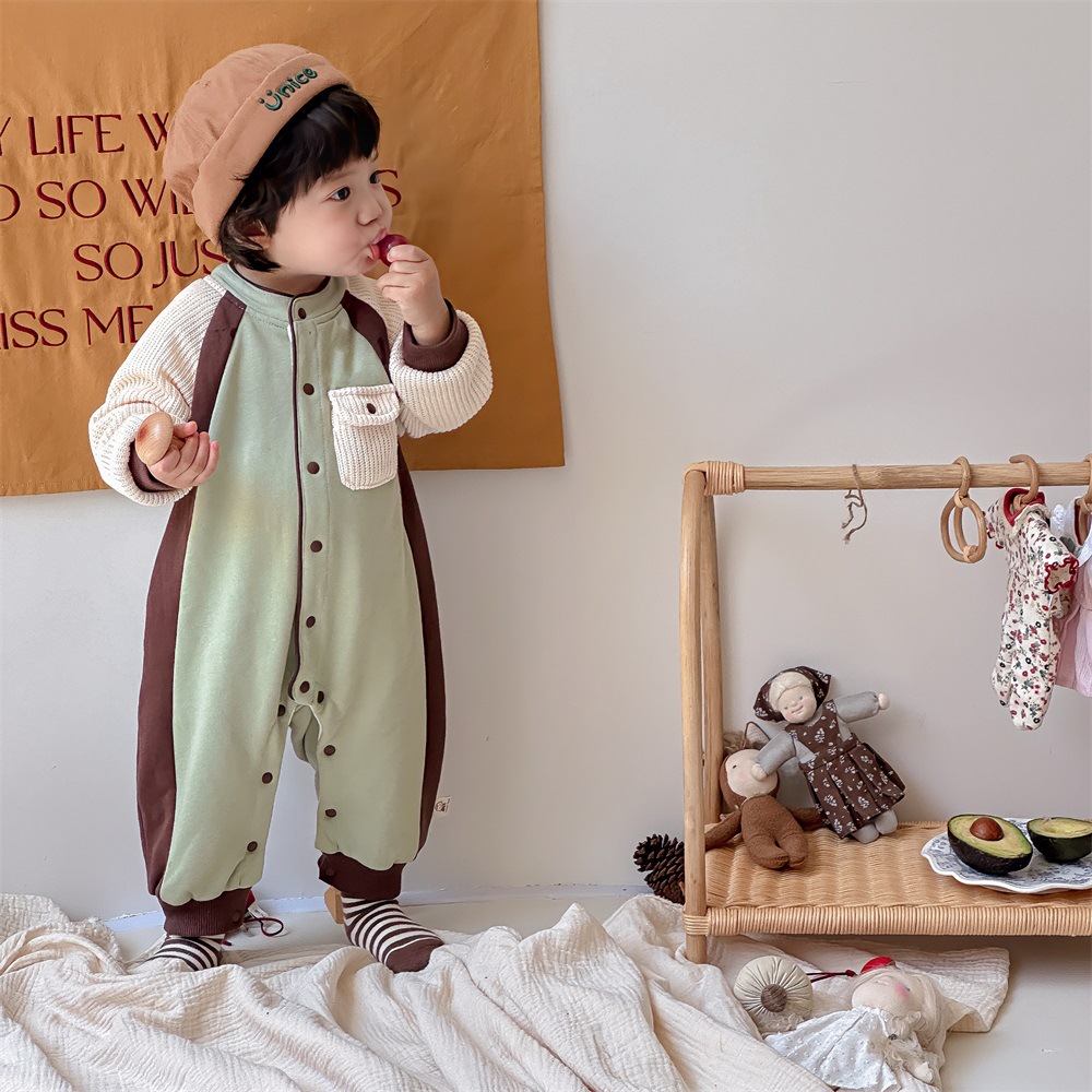 Ropa de bebé, ropa de otoño, mameluco 2024, hermano y hermana de Maillard, traje de una pieza, traje de escalada, ropa de bebé de un año