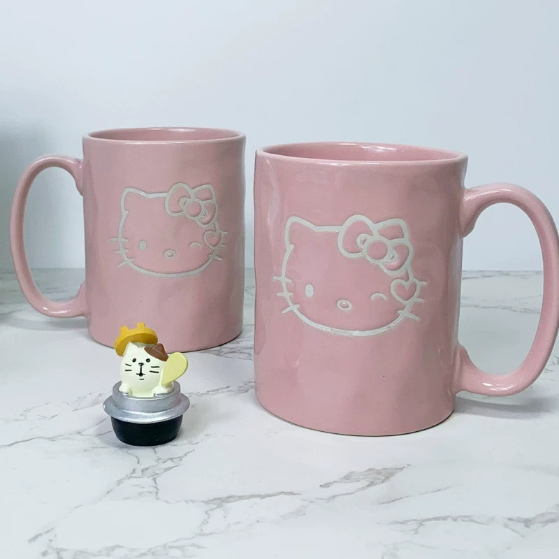 Керамическая кружка большого объема Hello Kitty, милая мультяшная кружка для воды и кофе