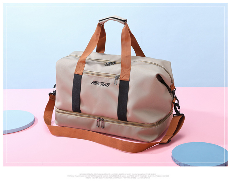 Travel bag, large capacity boarding luggage bag, dry wet separation shoe compartment bag, business travel fitness backpack_voghion.com