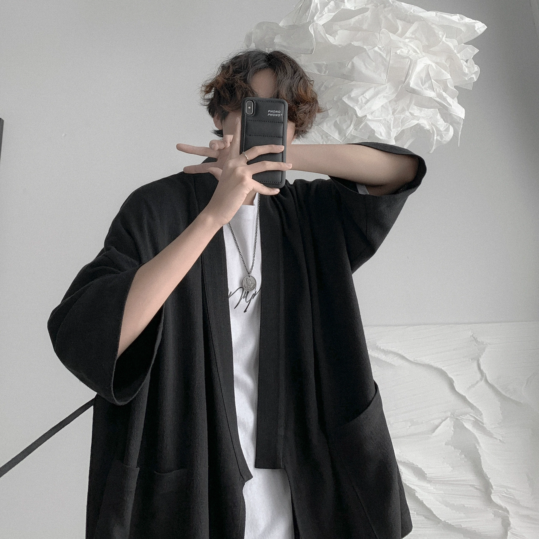 Shirt, thin trench coat for leisure, men's jacket, 2022, Korean style, oversize