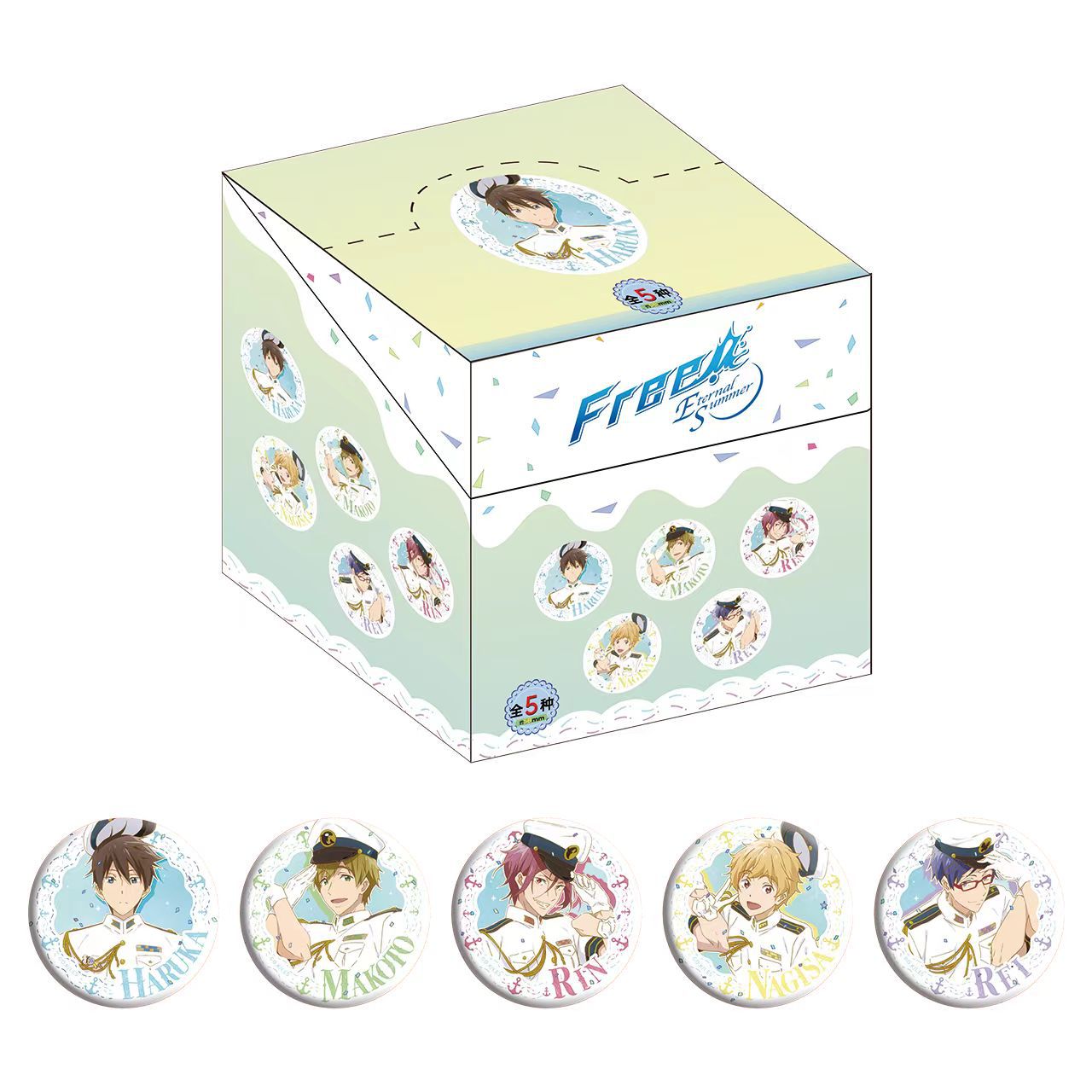 Genuine free Men's Swimming Club Navy Series Barker Badge Refrigerator Sticker Blind Box Series