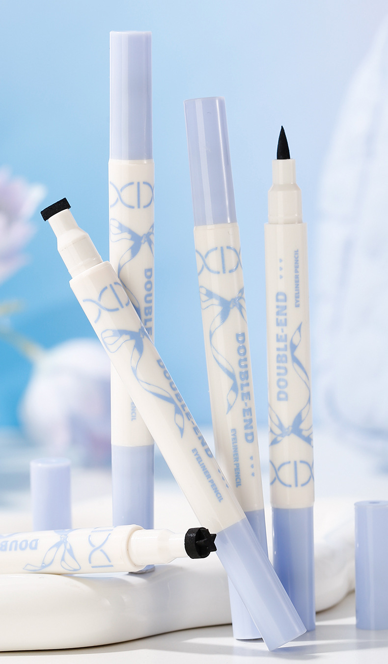 xixi Gulu Double-head seal eyeliner Pen, natural and long-lasting color, waterproof and sweat-proof, not easy to smudge, suitable for beginners with sponge heads undefined
