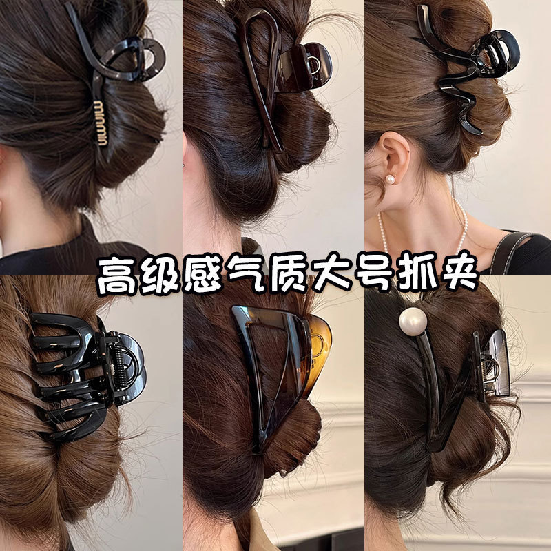 女性用の高級気質リボンクリップ、韓国風万能ヘアクリップ、後頭部のヘアシャーククリップ、ヘアクリップ、ヘッドドレス|undefined
