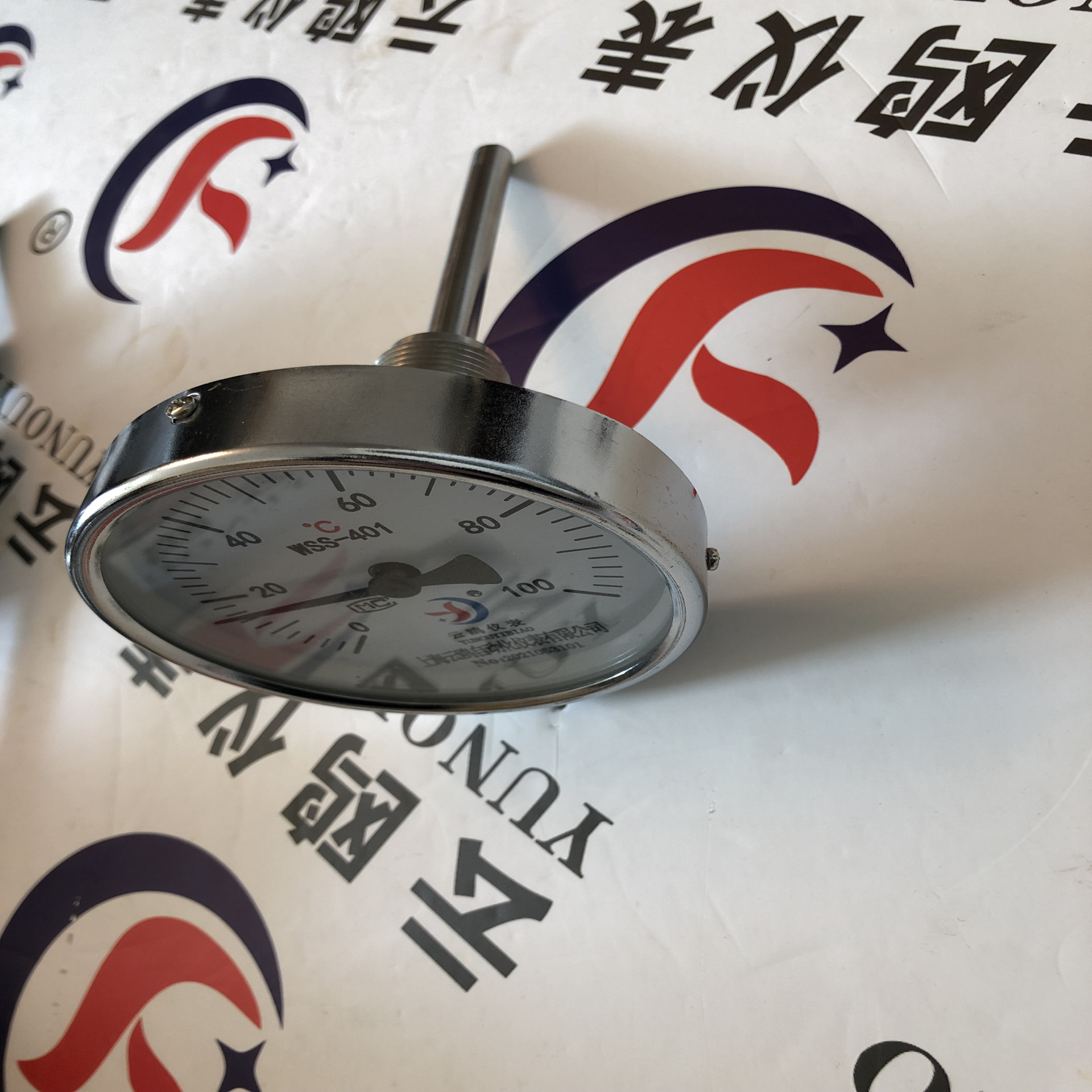 双金属温度计WSS-4010-100℃L=75M16*1.5WSS-501轴向型双金属温度计