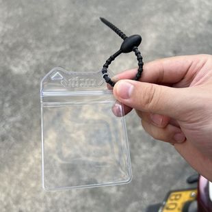 Black Rope Perforated Ziplock Bag Film Protective Cover Small Card Pinch Waterproof Pinch Pvc Card Cover Translucent Cover Photo Reversal