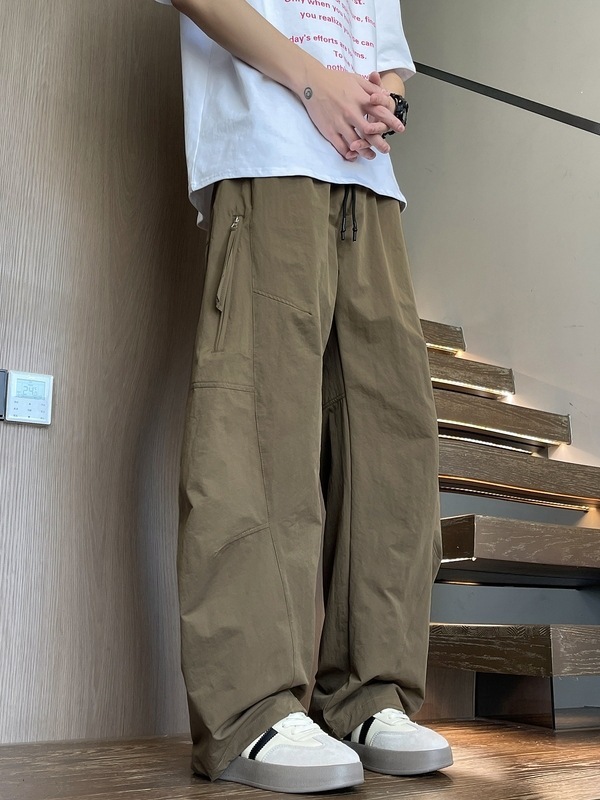 夏季薄款大码弯刀裤男夏季薄款加肥加大宽松男裤子胖子休闲工装裤|undefined