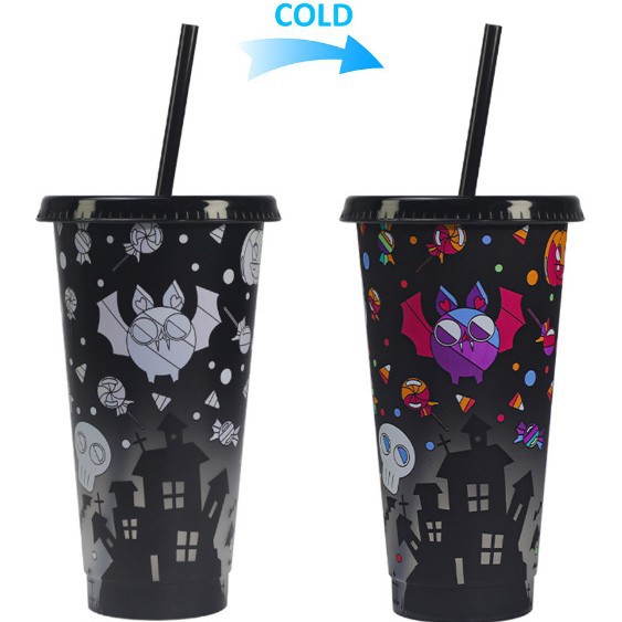 Spot transfronterizo de 710ml taza de plástico de color frío de gran capacidad PP taza de té con leche bebida fría con taza de paja con fábrica de inspección NBCU