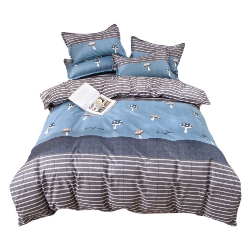 Оптовая продажа от производителя: комплекты постельного белья из четырех предметов для студенческих общежитий, включая простыни и пододеяльники, оптом в подарок.