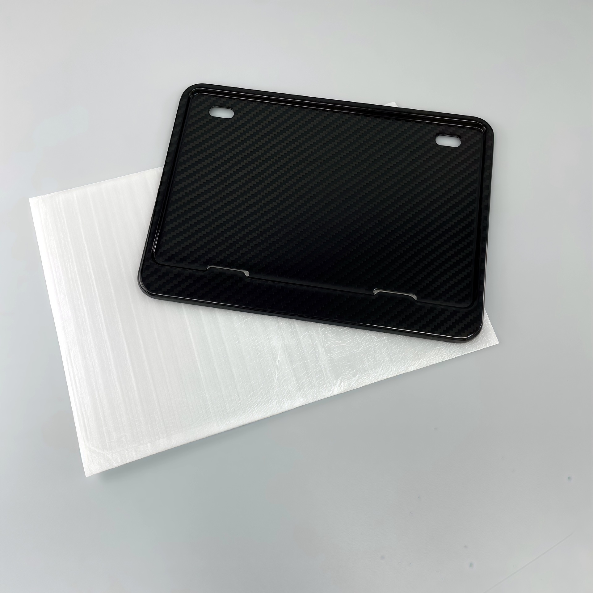 Genuine carbon fiber motorcycle license plate frame, license plate protector, advertising sign frame, and vehicle number plate frame for modification