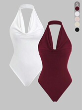 N 69510 Sexy Slim Halter Backs Bodysuit �Ը������B�w��