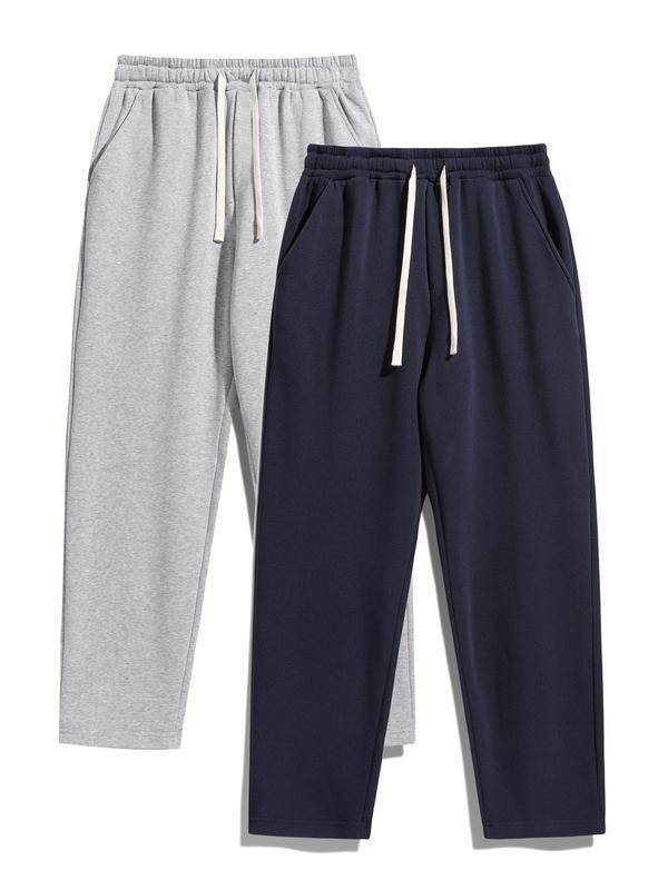 Men's Solid Thermal Lined Drawstring Waist Pants Casual|undefined