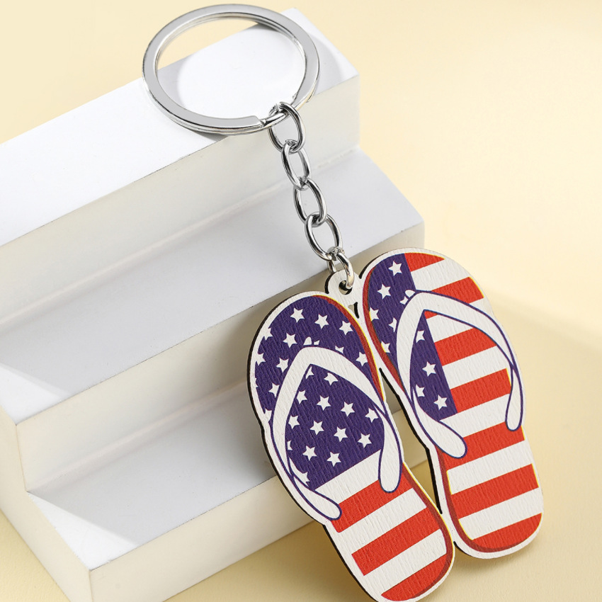 13g Weight Keychain Classification 1 Piece Quantity Daily Occasion Wood Material American Flag, Eagle Pattern Unisex Gender Retro Style 1 Piece Retro American Flag Eagle Wood Unisex Keychain 22