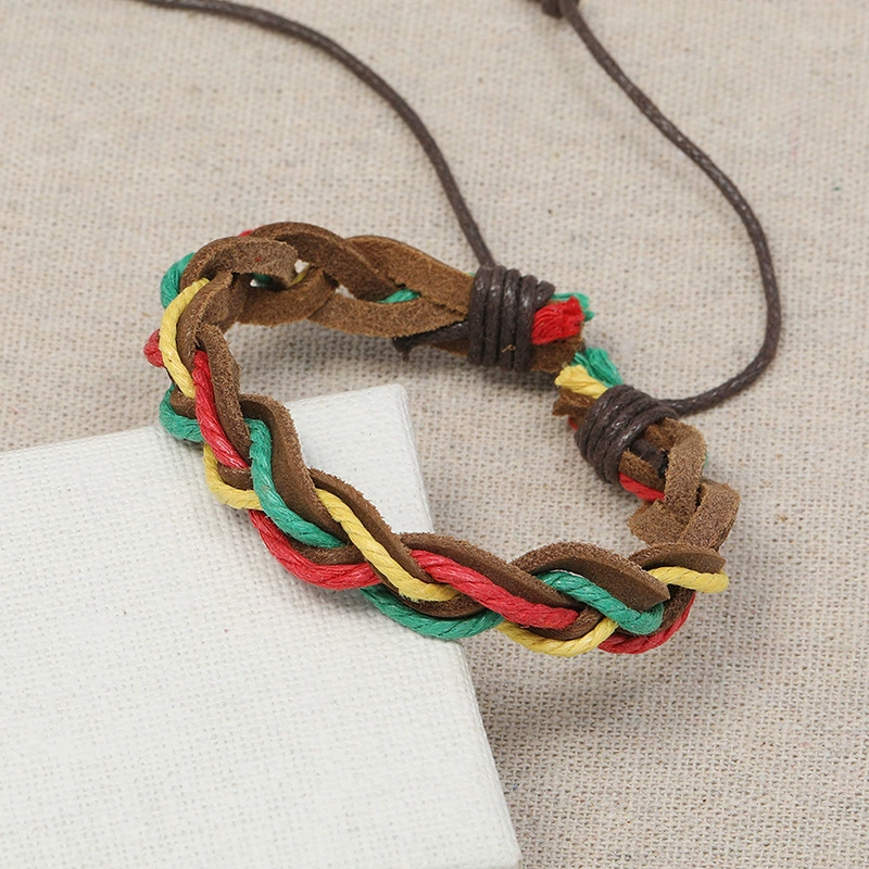 Ретром woven кожаный браслет, трендовые украшения, корейский стиль
