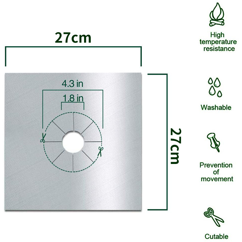 Almohadilla para estufa de gas de teflón Almohadilla protectora para estufa engrosada Almohadilla para tapa de estufa a prueba de combustible Almohadilla para estufa de gas antiadherente resistente a altas temperaturas