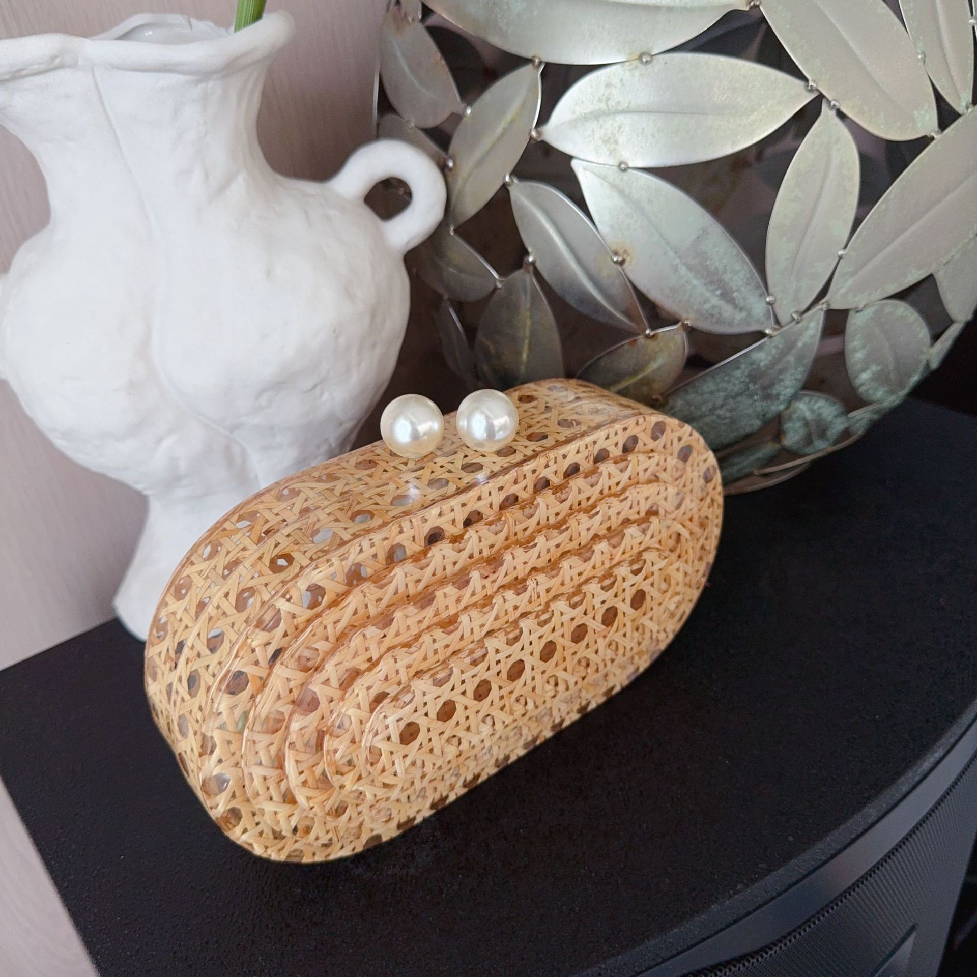 Ventas transfronterizas de moda acrílico de caña bolsa de cena de damas un hombro inclinado a través de la boda alta sensación de fiesta bolsa de mano