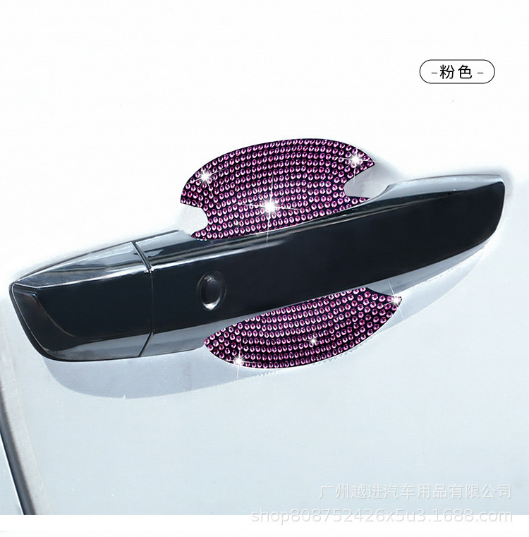 Car Door Handle Protective Film with Diamonds, Anti-Scratch Handle Sticker, Car Door Bowl Anti-Scratch Car Handle Protective Film