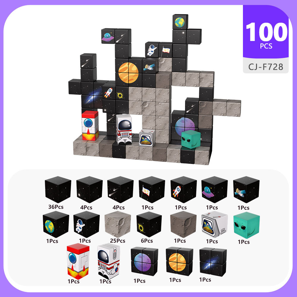 Personalizado al por mayor My Magnetic World Cube Puzzle Imán Bloques de construcción 20MM Partículas grandes Espaciales Cubos magnéticos