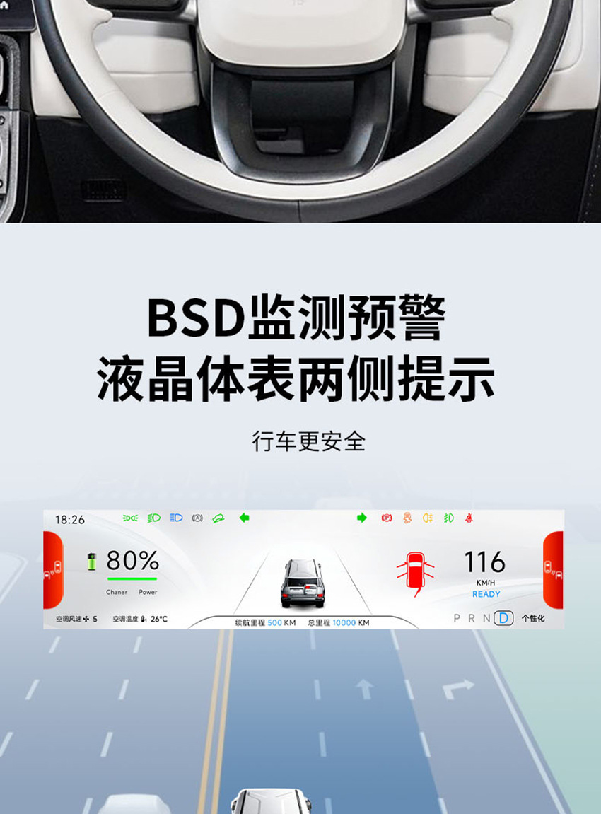 Suitable for iCAR V23 dashboard modification, right-hand drive LCD display screen assembly, original factory parts, Thai and English