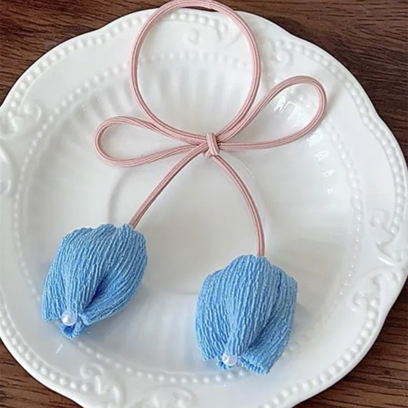 tulips Pattern Cute Modern Style Women's Tulips Cloth Hair Tie