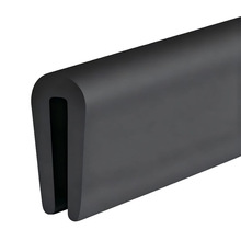 橡胶边缘装饰带自粘胶黑色U型橡胶密封条带金属边缘保护器防割伤