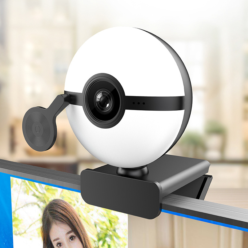 新款三色灯带触控高清直播摄像头USB网络电脑摄像头跨境专供批发