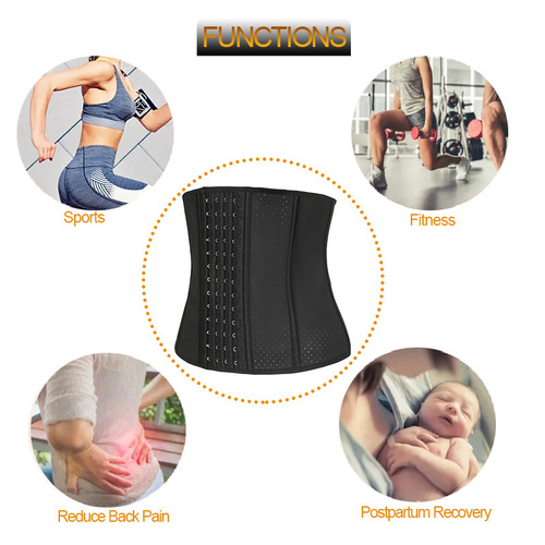 Cross-border latex girdle postpartum 9 steel bone breathable strong abdominal control body shaping rubber girdle 4 rows 13 buckles