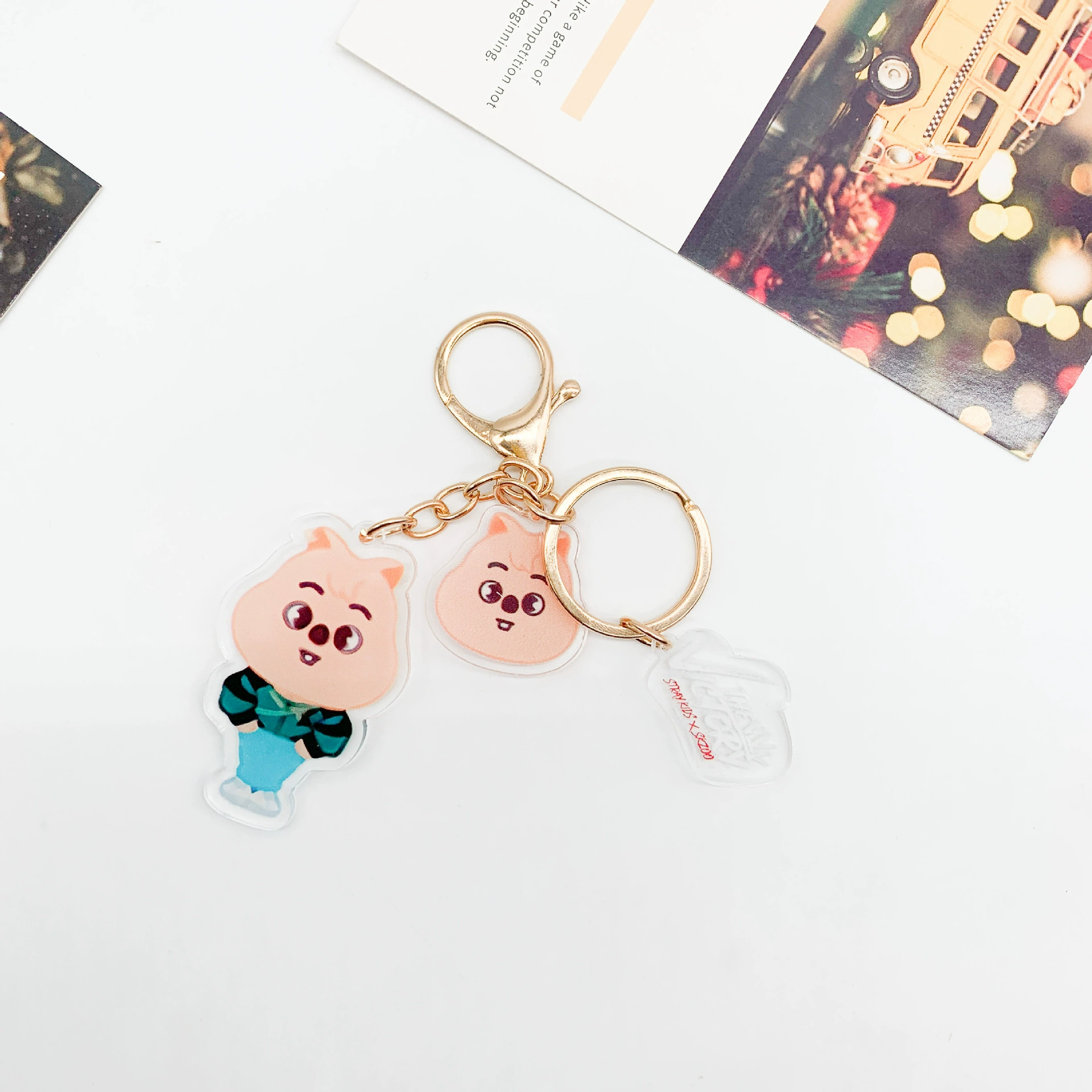 Cartoon keychain, acrylic double-sided accessory, pendant