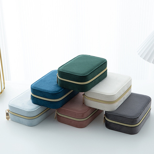Portable Jewelry Box with Velvet Interior: Creative Storage for Earrings, Rings, and Small Accessories—Multi-Functional INS-Style Trinket Case Available for Wholesale