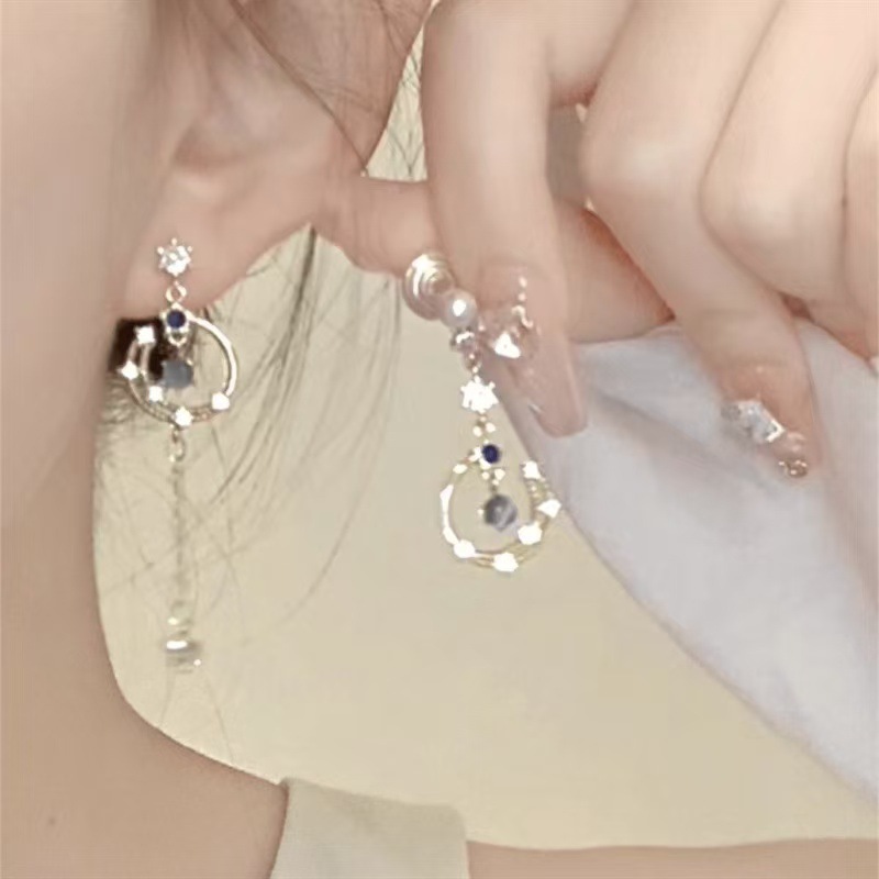 Scattered star river water earrings