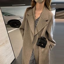 秋冬季中长款美拉德双面绒毛呢外套女气质韩版小个子呢子大衣