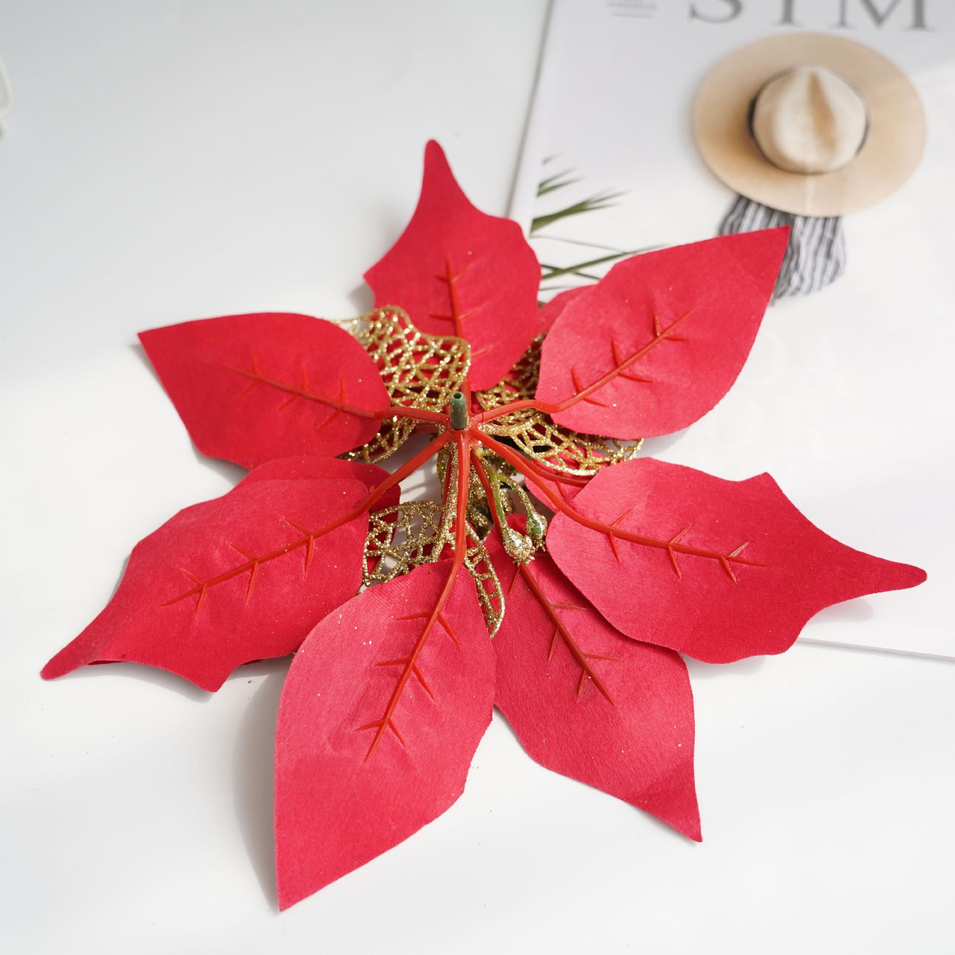 Flor Navidad Decorativa Brillante image 6