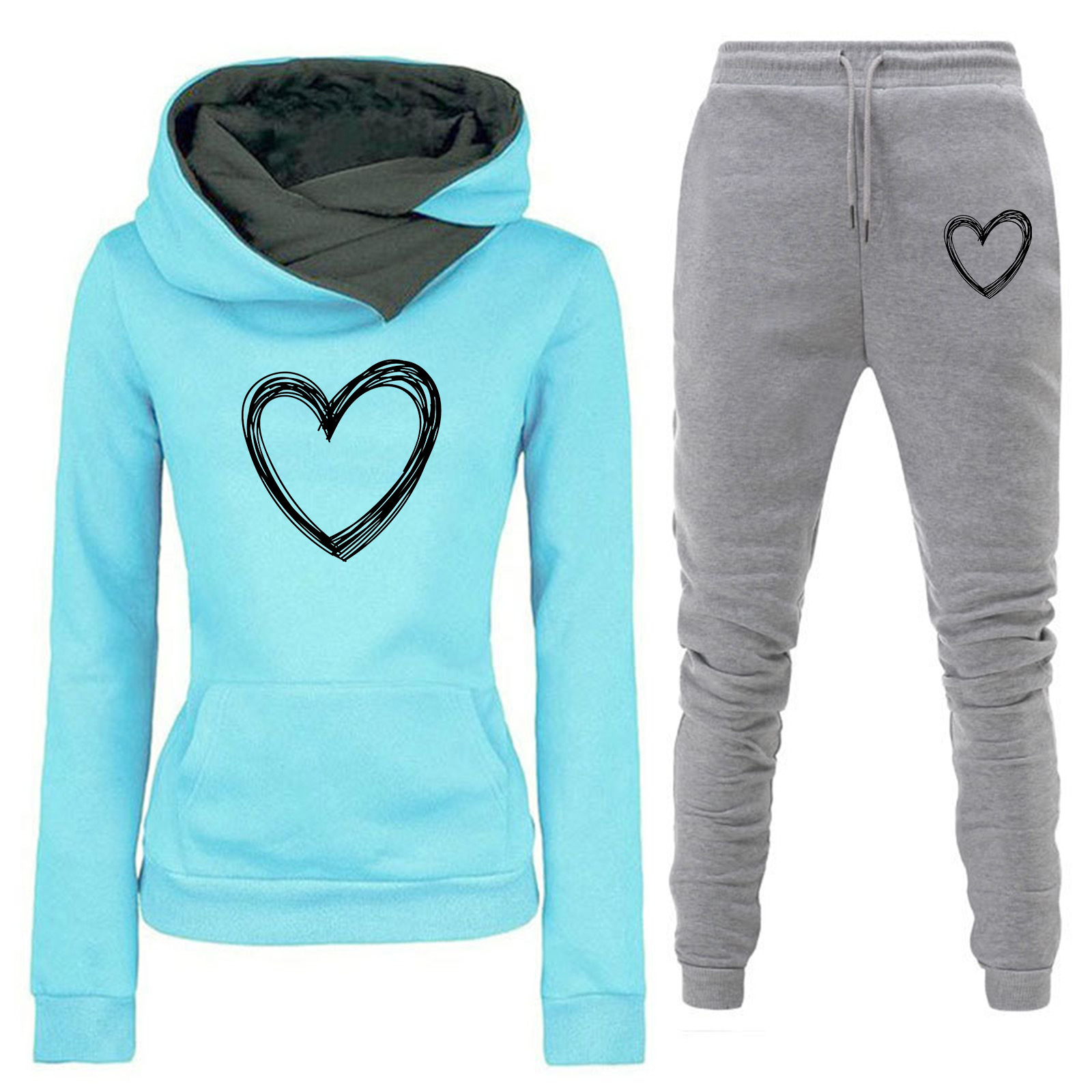 Comercio exterior transfronterizo Otoño e Invierno Nuevo traje de ropa deportiva con capucha y forro polar pantalones de suéter de mujer ropa de mujer al por mayor image 22