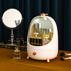 Internet celebrity round cosmetics storage box makeup brush bucket lipstick mask acrylic skin care product dressing table storage rack