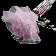 七夕仿真花束球可穿笔亚克力直孔珠DIY手机链钥匙链包链珠子配件