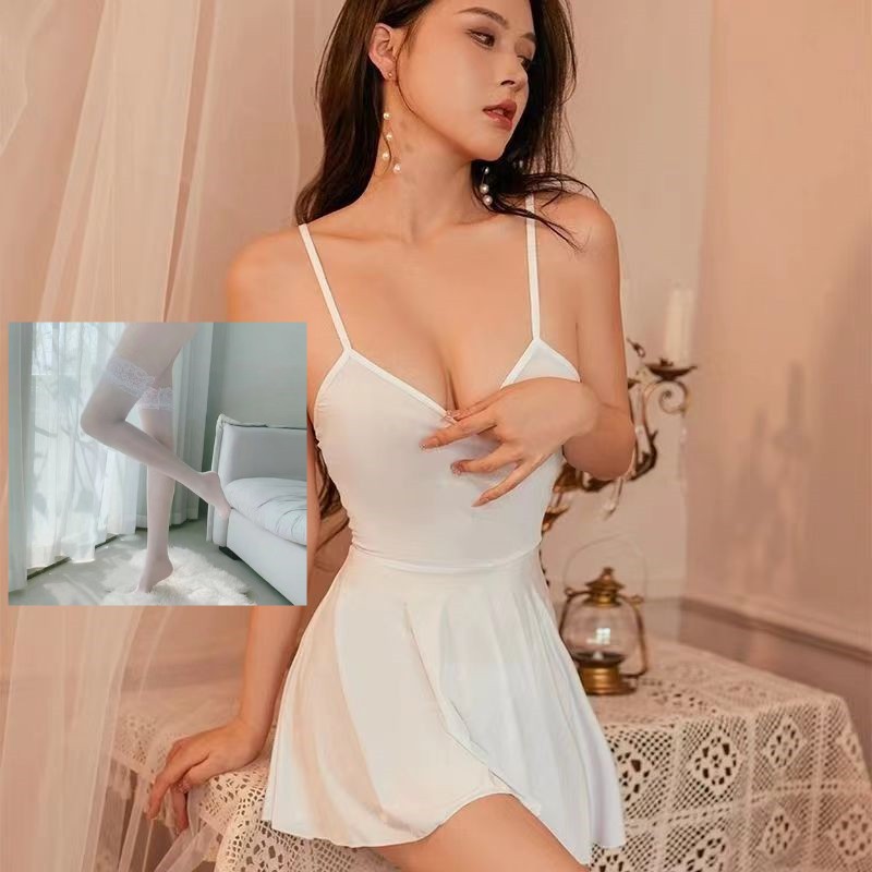 흰색 + 흰색 실크 스타킹