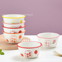 新しい高颜値陶磁器食器日本式のアイデアは果物のボウルの家庭用食事ボウルのボウルを祝福したい