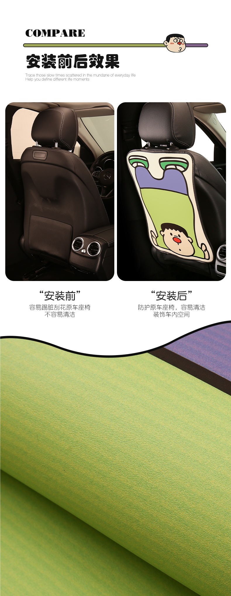 Car Seat Back Anti-Kick Pad, Kidsren's Rear Seat Protection Pad, Anti-Dirty Protective Pad for Interior Use, Rear Anti-Kick Pad