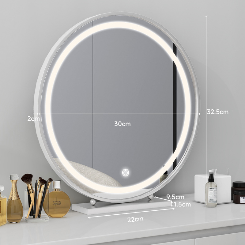 Espejo de vestir redondo espejo de vestir lujoso dormitorio escritorio dormitorio de estudiantes escritorio hierro forjado espejo de vestir espejo de vestir