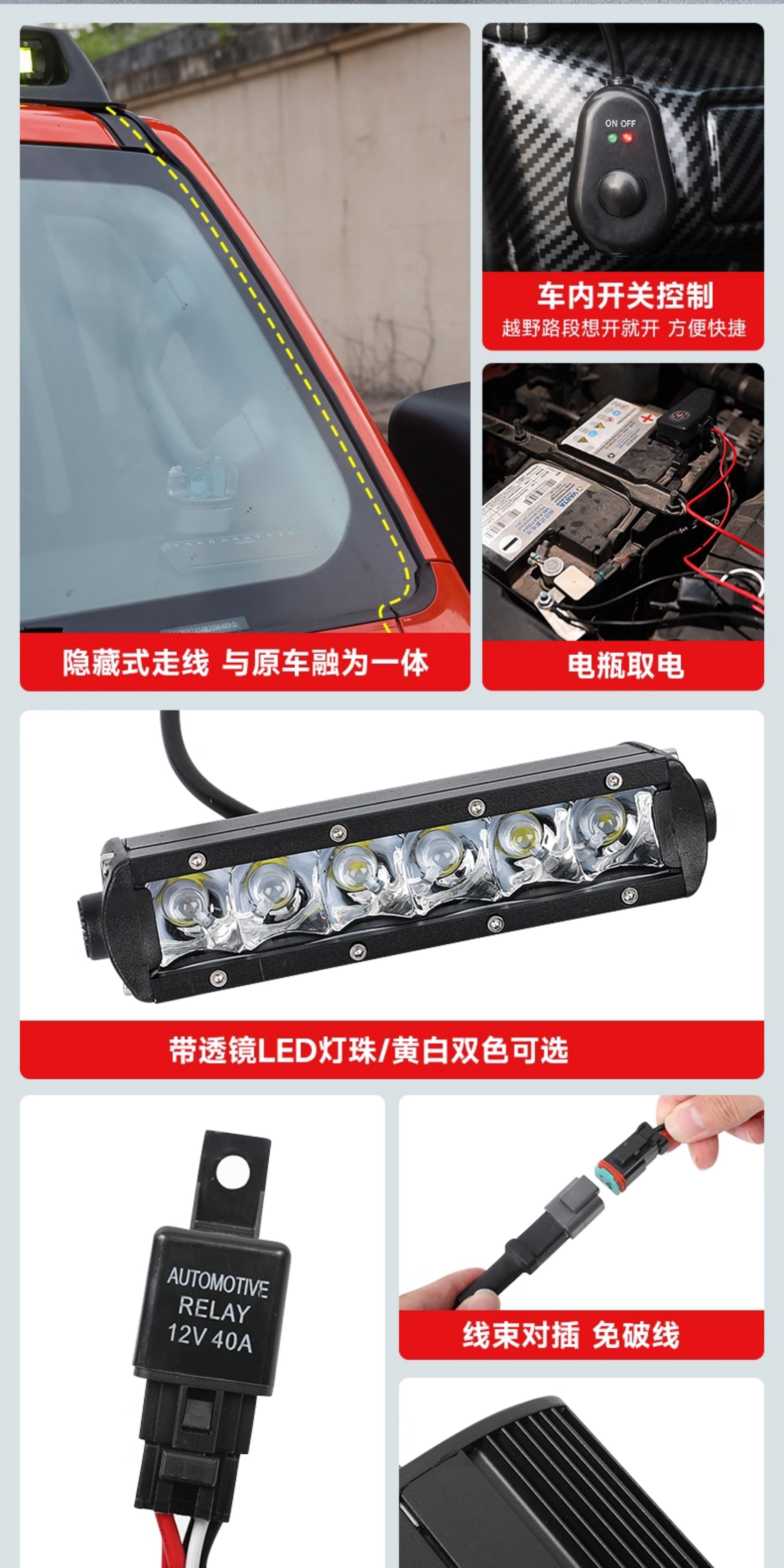 Tank 300 Flying Star Luggage Rack, Four-Eye Spotlight, Spoiler, Roof Platform, Ladder, Side Tent, Modification Accessories