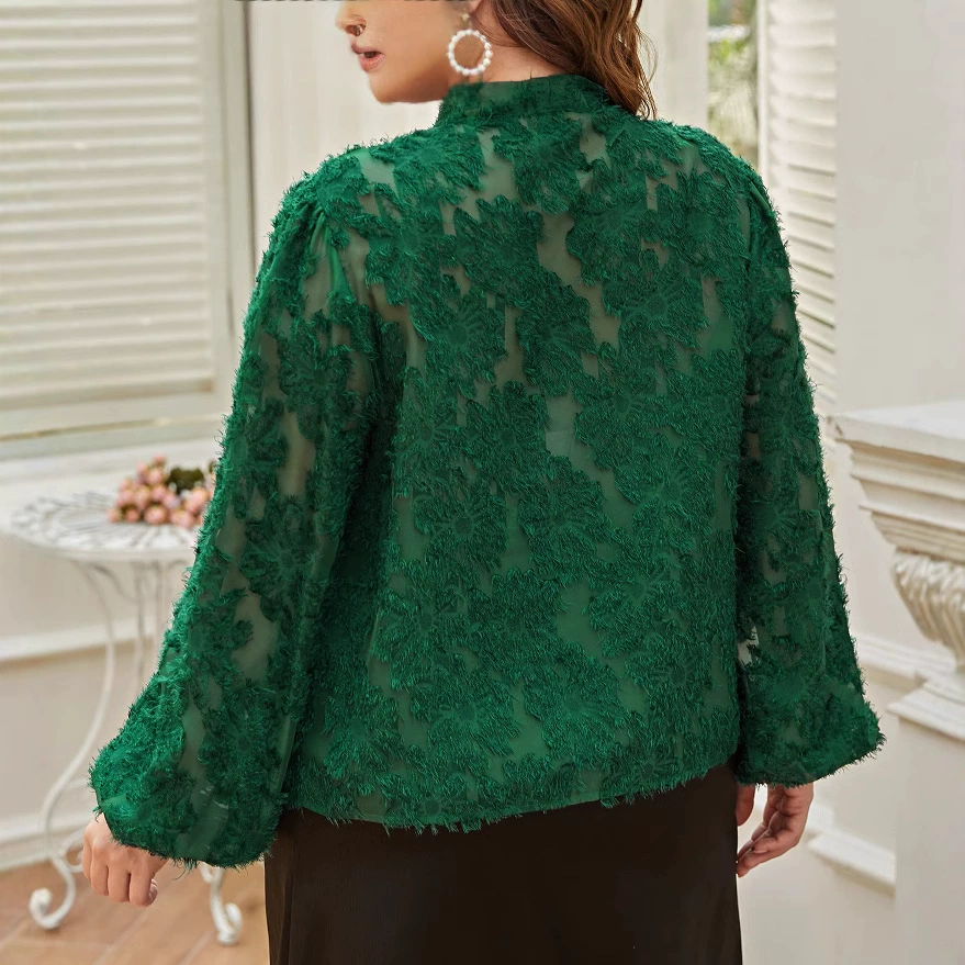 Spring velvet lace shirt, (Physicals), plus size, Chinese style