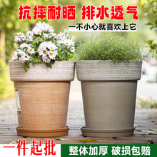 仿陶萨米特花盆树脂仿瓷复古罗马盆栽多肉月季绿植塑料加厚绿萝盆